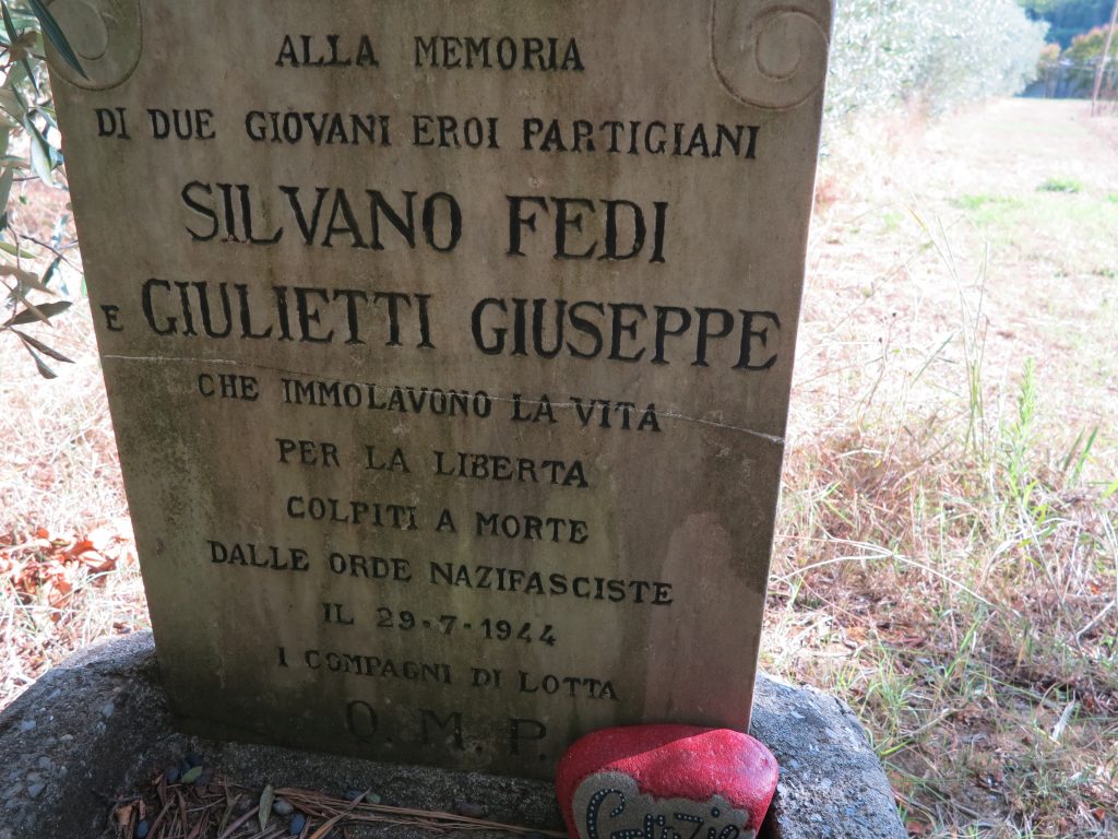 Particolare del Cippo a Silvano Fedi e Giuseppe Giulietti